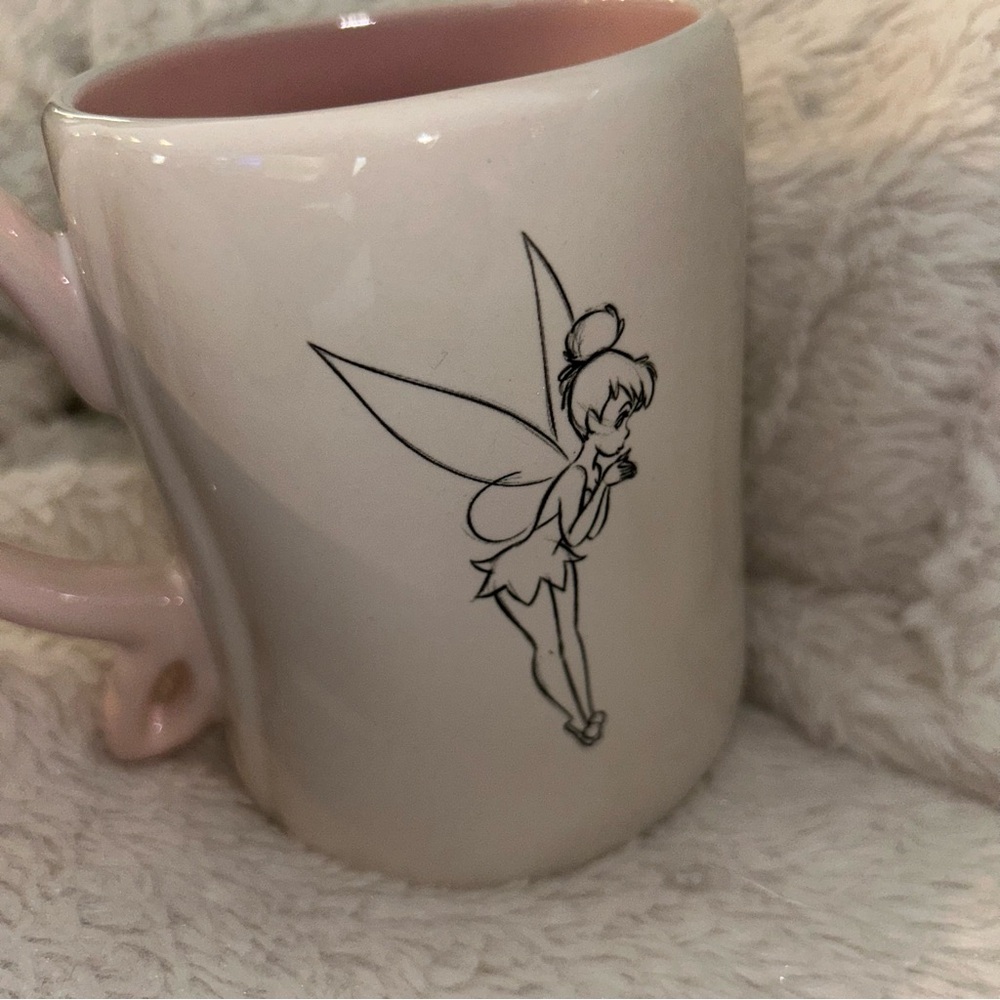 Rae Dunn Disney Pixie Magic Mug Tinker Bell Pink Handle - Picture 8 of 11